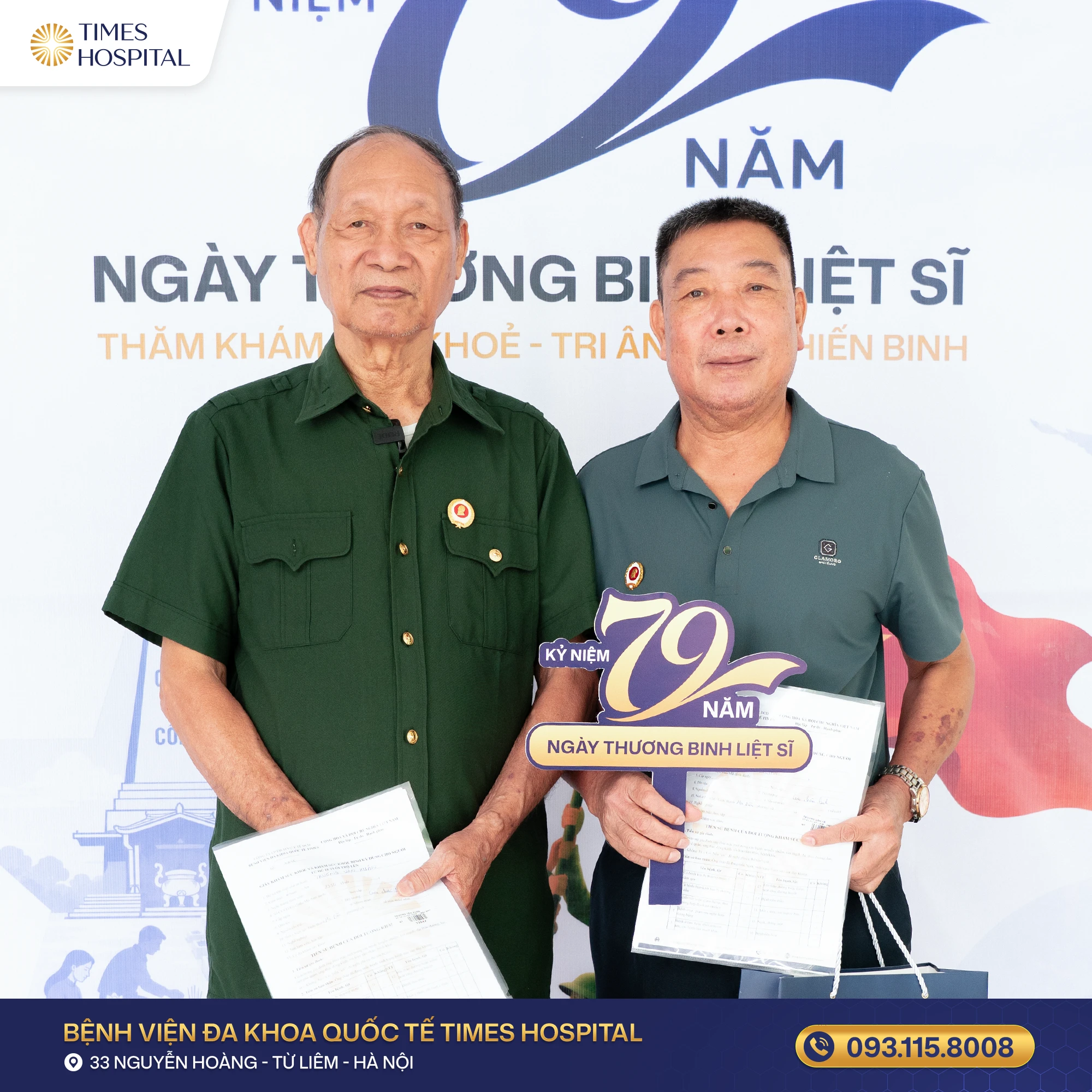 TIMES HOSPITAL TỔ CHỨC CHƯƠNG TRÌNH “THĂM KHÁM SỨC KHỎE – TRI ÂN CỰU CHIẾN BINH” – KỶ NIỆM 79 NĂM NGÀY THƯƠNG BINH LIỆT SĨ