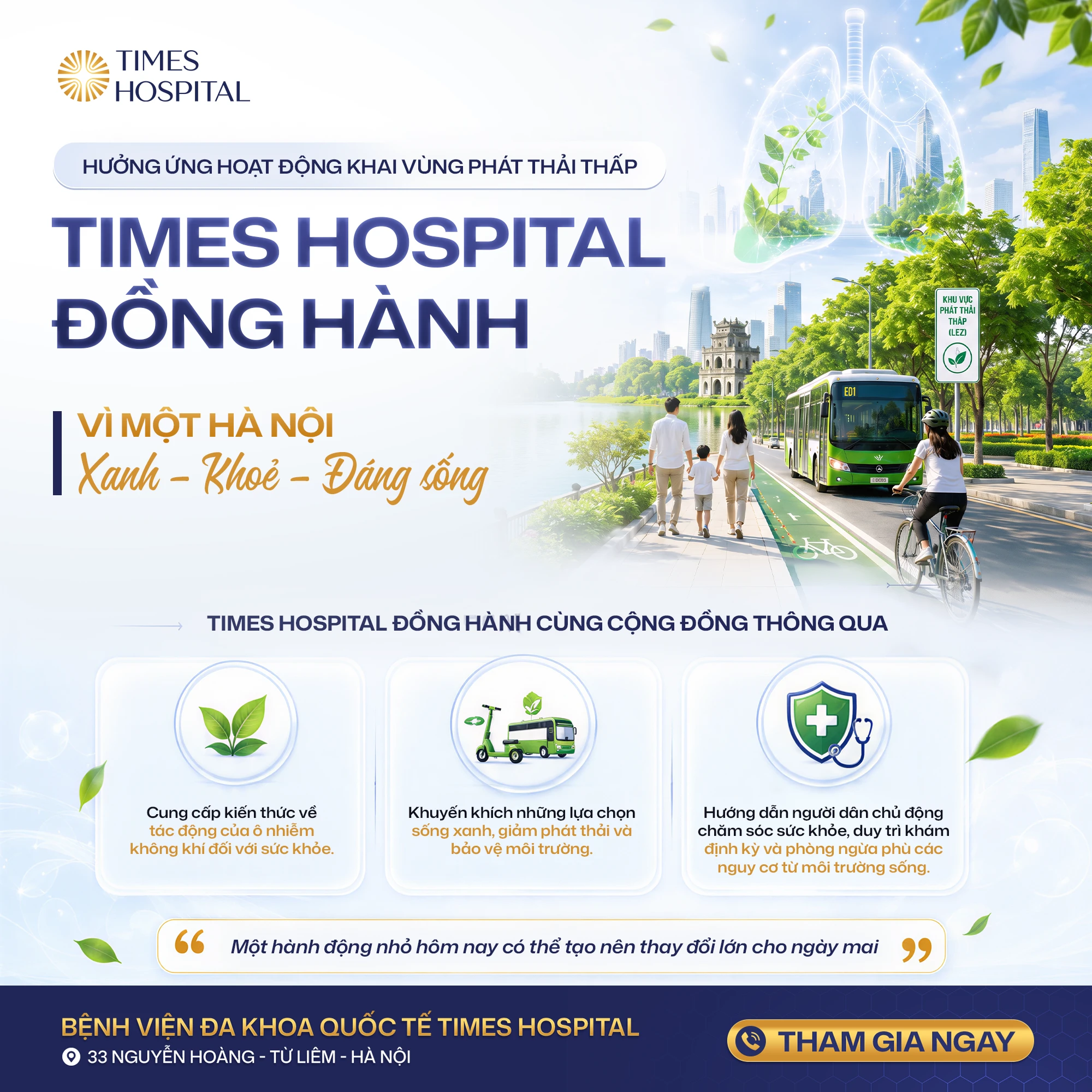 TIMES HOSPITAL HƯỞNG ỨNG HOẠT ĐỘNG TRIỂN KHAI VÙNG PHÁT THẢI THẤP (LEZ)